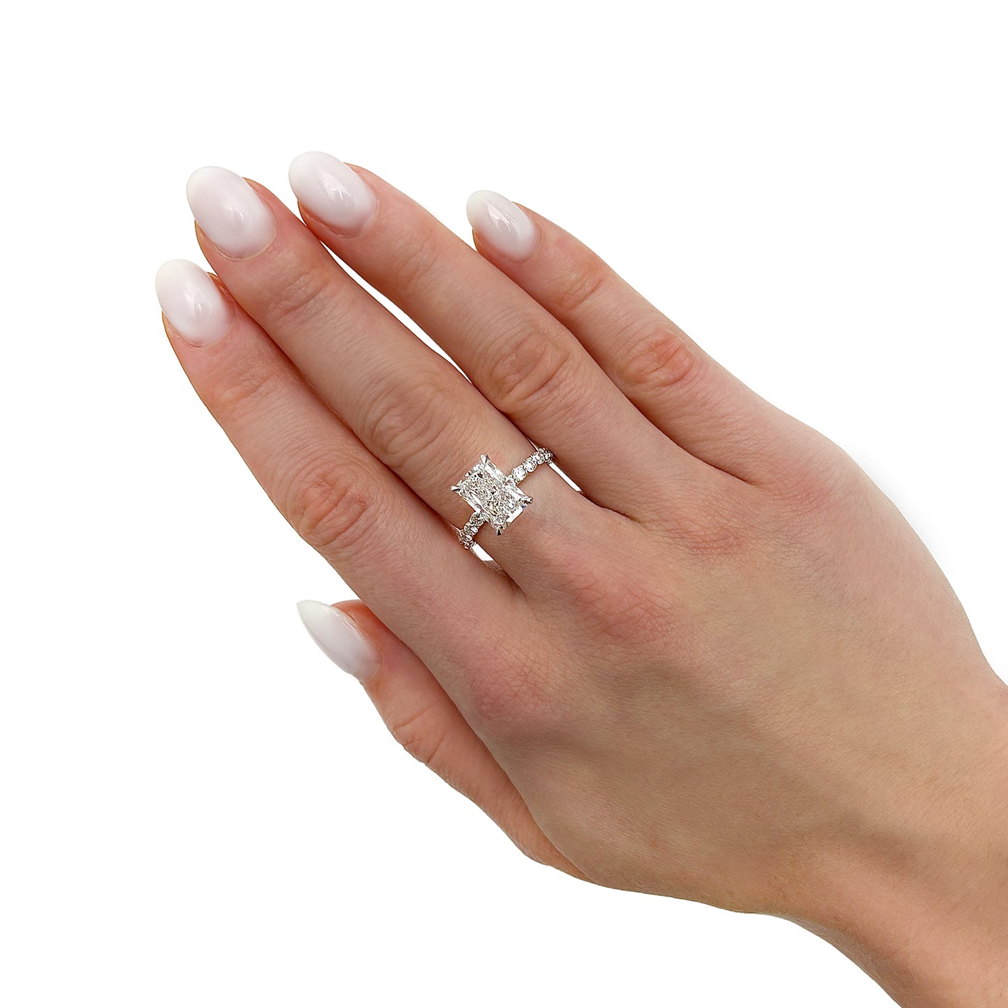 3.90TCW Lab - Grown Radiant - Cut Diamonds 14k White Gold Engagement Ring - WJD Exclusives