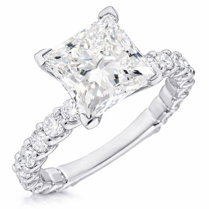 3.04TCW Lab-Grown Radiant-Cut Diamonds 14K White Gold Engagement Ring
