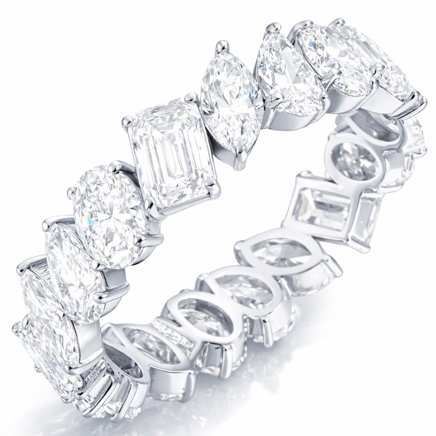 4.66 TCW Lab-Grown Diamond 14K White Gold Eternity Band
