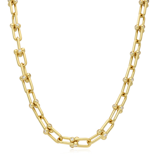 18K Yellow Gold Over Sterling Silver 8mm HardWear Chain (Solid Links) 16"-20"