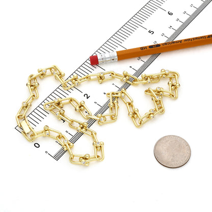 18K Yellow Gold Over Sterling Silver 8mm HardWear Chain (Solid Links) 16"-24"