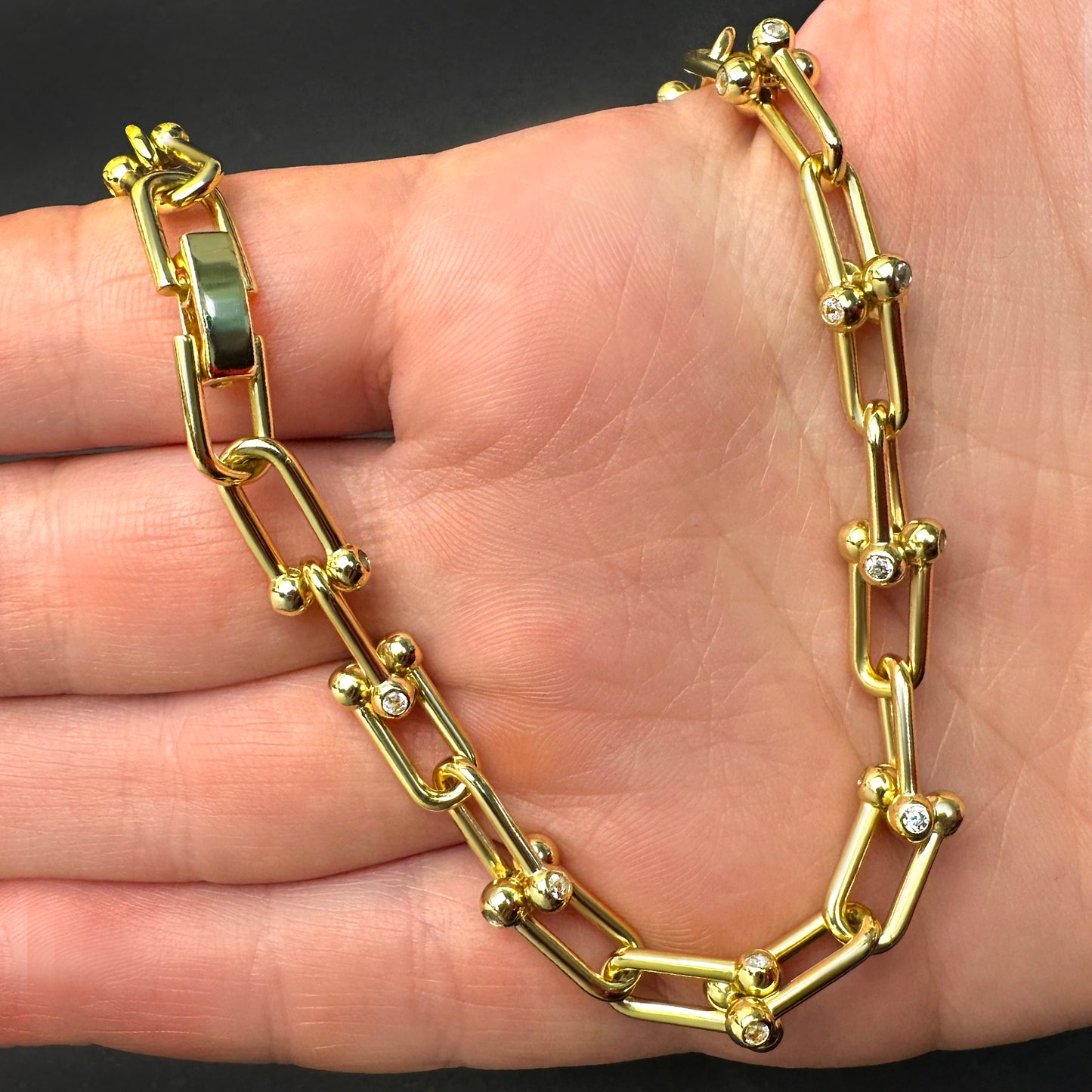 18K Yellow Gold Over Sterling Silver 8mm HardWear Chain (Solid Links) 16"-24"