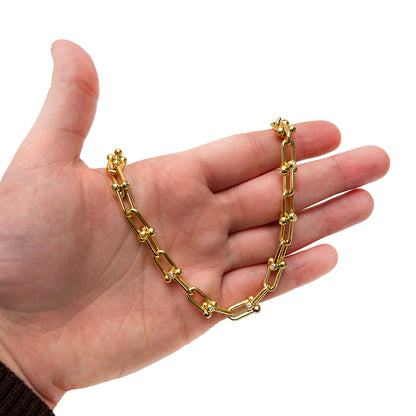 18K Yellow Gold Over Sterling Silver 8mm HardWear Chain (Solid Links) 16"-24"