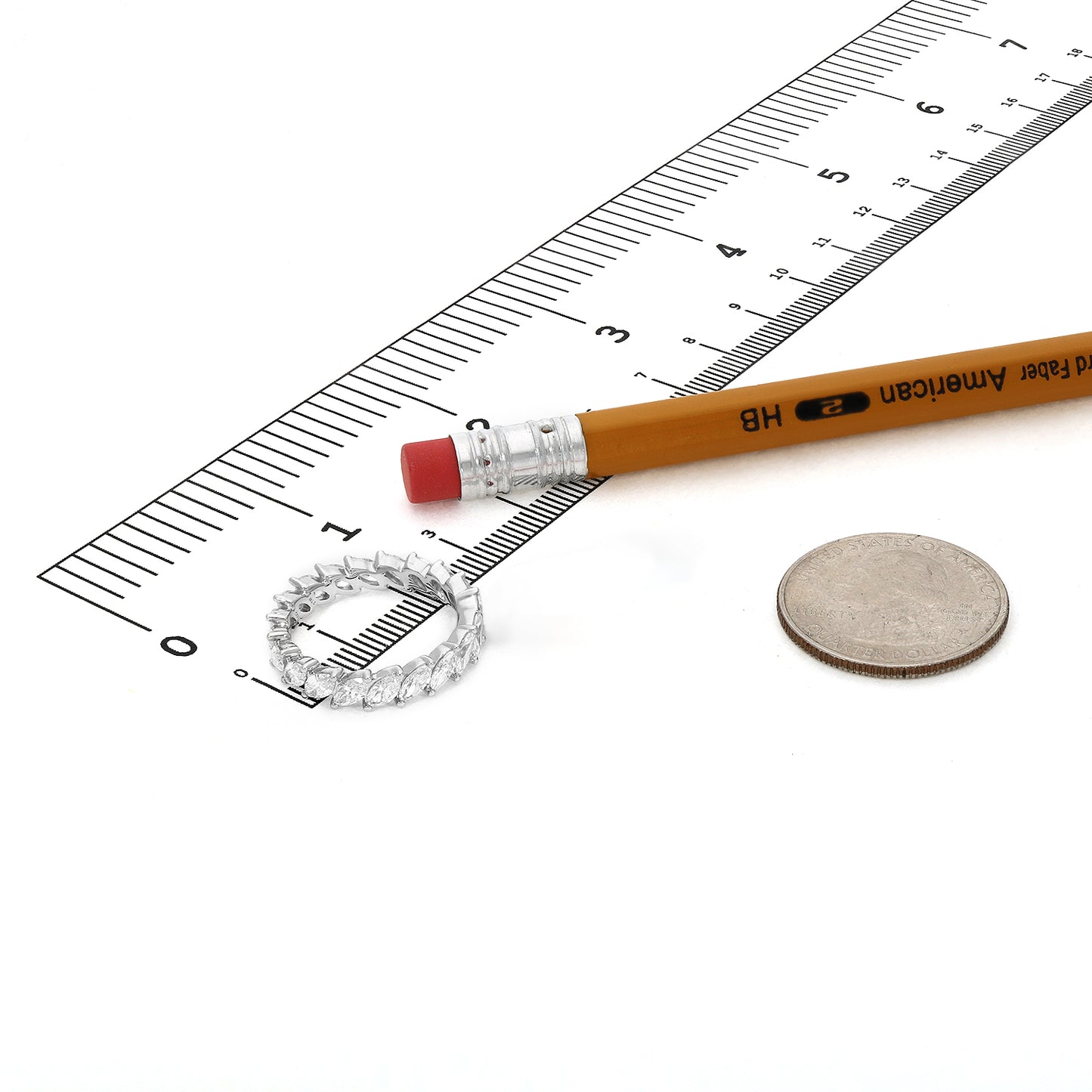 2.50TCW Lab-Grown Diamond 14k White Gold 4mm Marquise Band