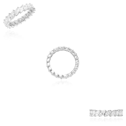 2.50TCW Lab-Grown Diamond 14k White Gold 4mm Marquise Band