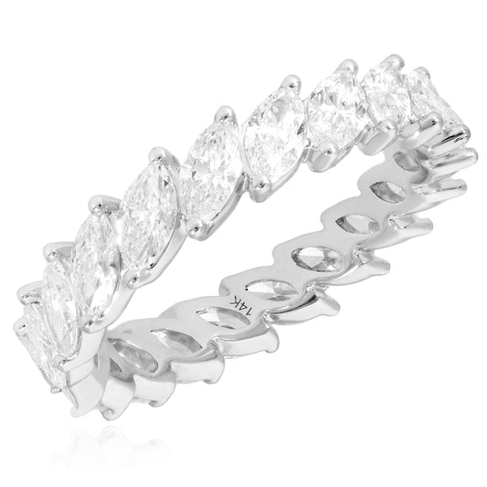 2.50TCW Lab-Grown Diamond 14k White Gold 4mm Marquise Band