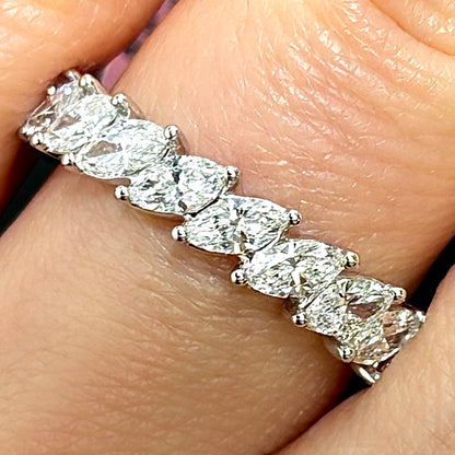 2.50TCW Lab-Grown Diamond 14k White Gold 4mm Marquise Band