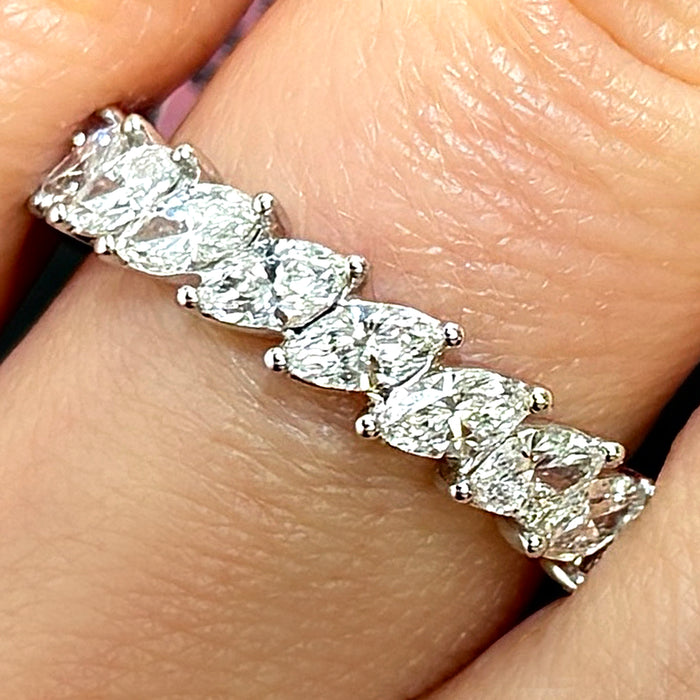 2.50TCW Lab-Grown Diamond 14k White Gold 4mm Marquise Band