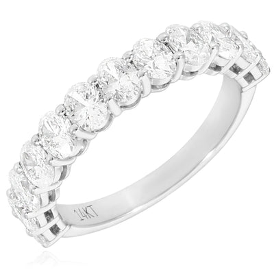 1.96TCW Lab-Grown Diamond 14K White Gold 4mm Half Eternity Band Ring