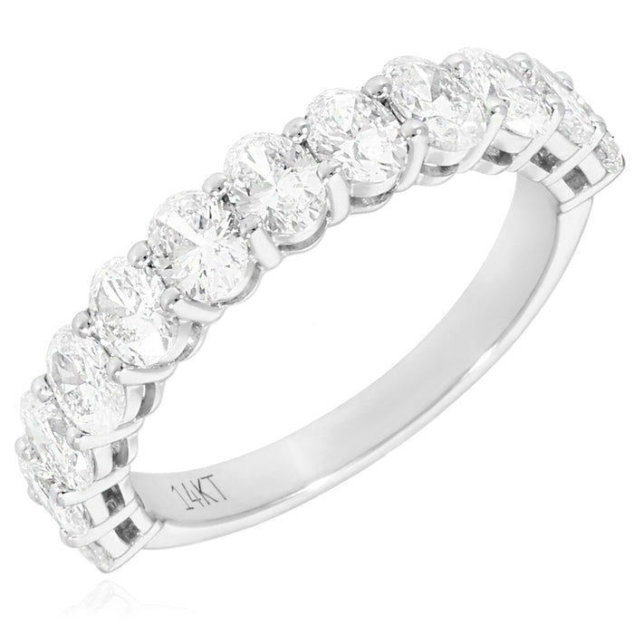 1.96TCW Lab-Grown Diamond 14K White Gold 4mm Half Eternity Band Ring