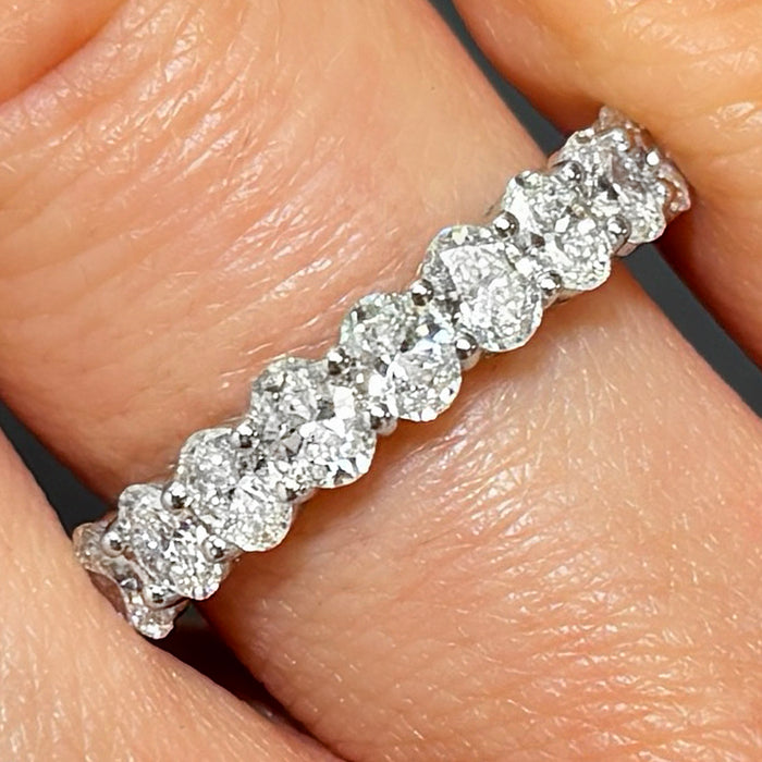 1.96TCW Lab-Grown Diamond 14K White Gold 4mm Half Eternity Band Ring