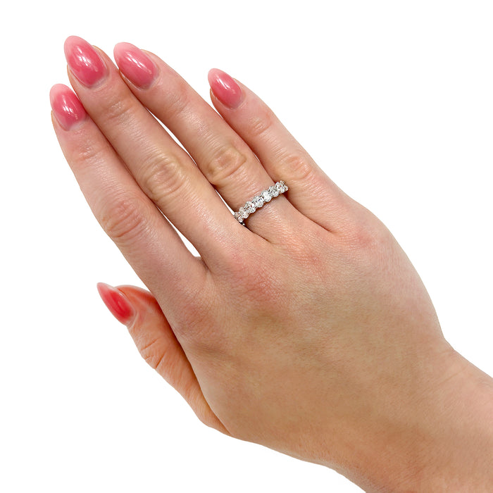 1.96TCW Lab-Grown Diamond 14K White Gold 4mm Half Eternity Band Ring