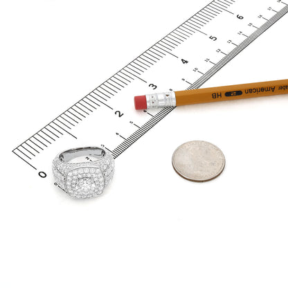 8.21TCW Lab-Grown Diamond 14k White Gold Men's Signet Ring