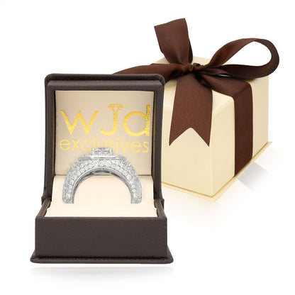 8.21TCW Lab-Grown Diamond 14k White Gold Men's Signet Ring