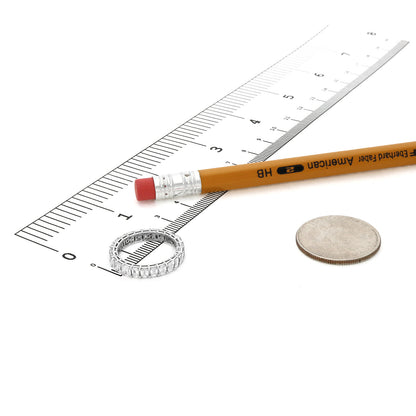 2.76CTW Lab-Grown Diamond 14k White Gold 3mm Emerald Eternity Band