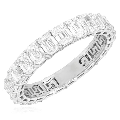 2.76CTW Lab-Grown Diamond 14k White Gold 3mm Emerald Eternity Band