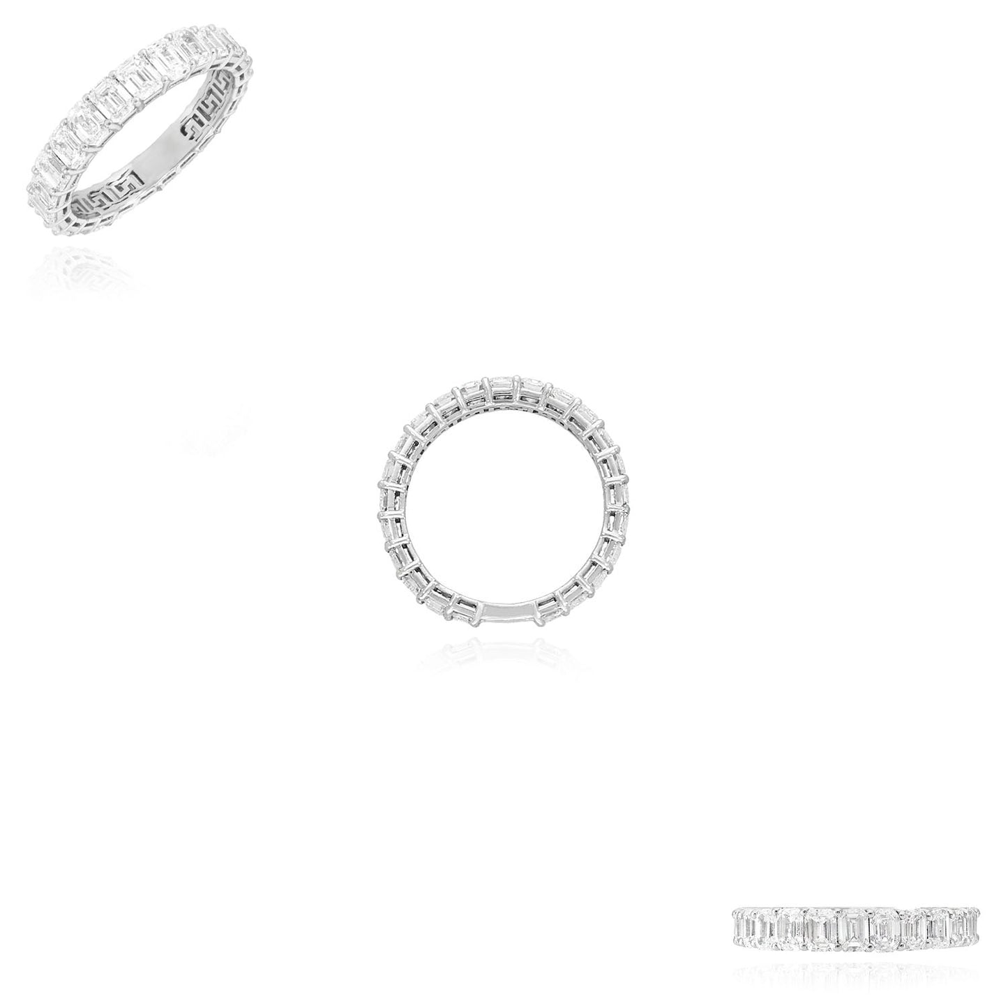 2.76CTW Lab-Grown Diamond 14k White Gold 3mm Emerald Eternity Band