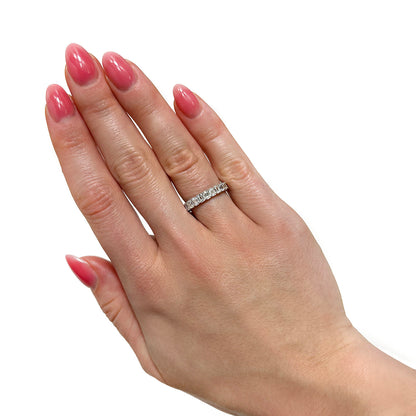 2.76CTW Lab-Grown Diamond 14k White Gold 3mm Emerald Eternity Band