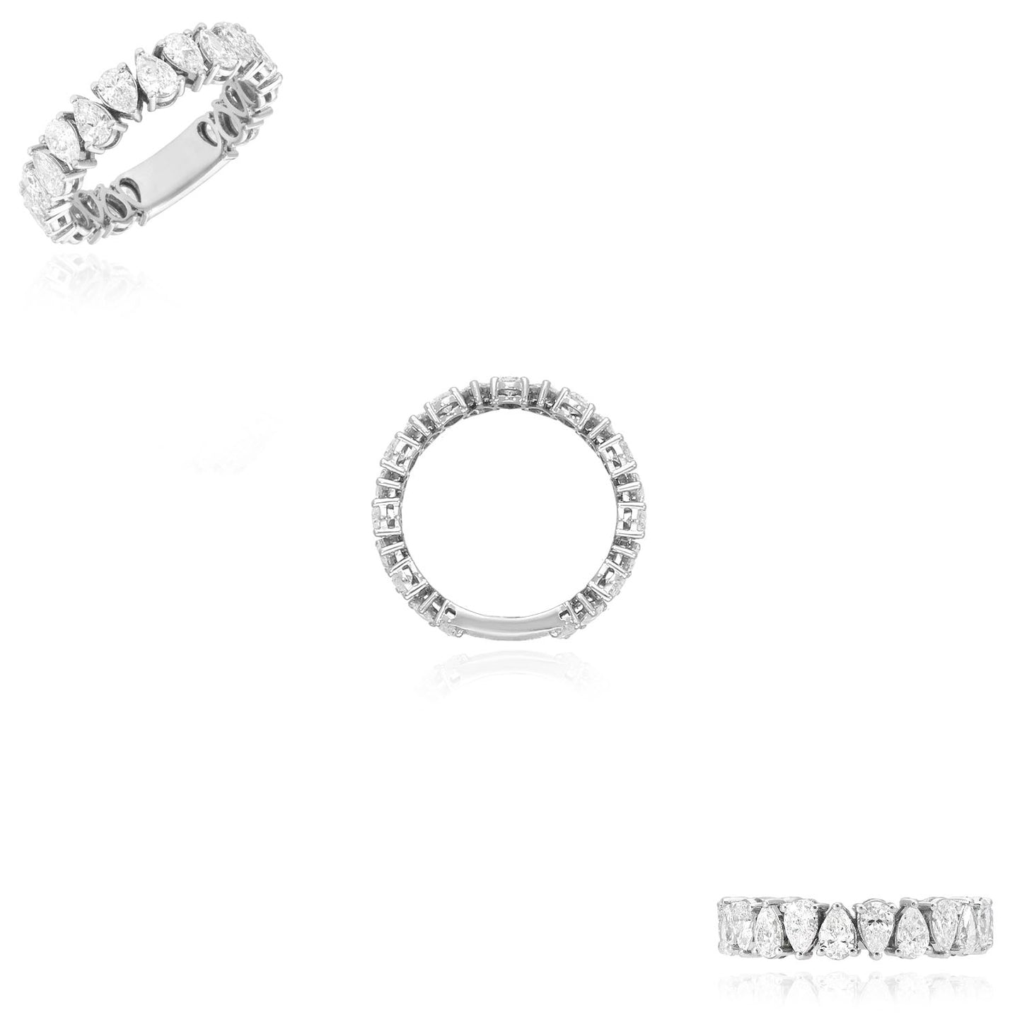 2.36CTW Lab-Grown Diamond 14K White Gold Pear-Cut 5mm Eternity Band