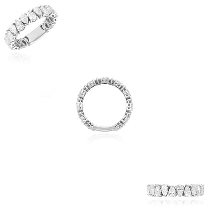 2.36CTW Lab-Grown Diamond 14K White Gold Pear-Cut 5mm Eternity Band