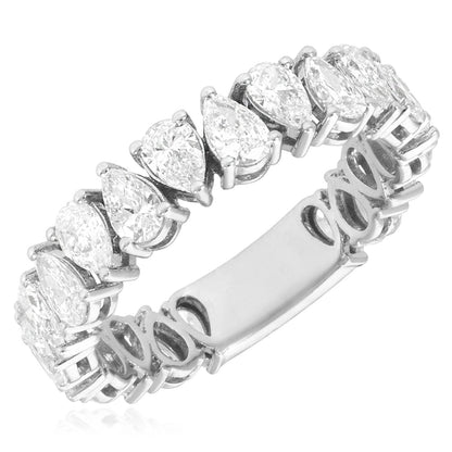 2.36CTW Lab-Grown Diamond 14K White Gold Pear-Cut 5mm Eternity Band