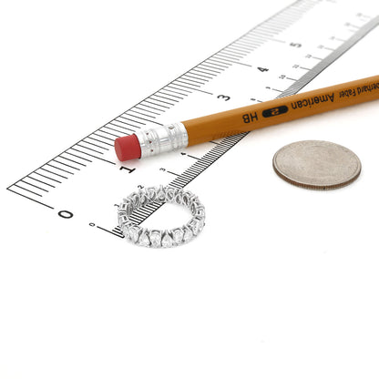 2.36CTW Lab-Grown Diamond 14K White Gold Pear-Cut 5mm Eternity Band