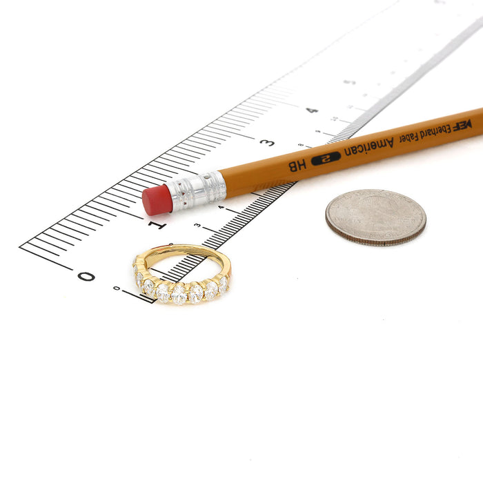 1.74CTW Lab-Grown Oval Diamond 14k Yellow Gold 5mm Half Eternity Band Ring