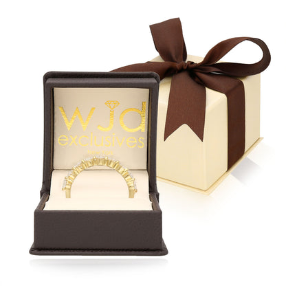 1.74CTW Lab-Grown Oval Diamond 14k Yellow Gold 5mm Half Eternity Band Ring