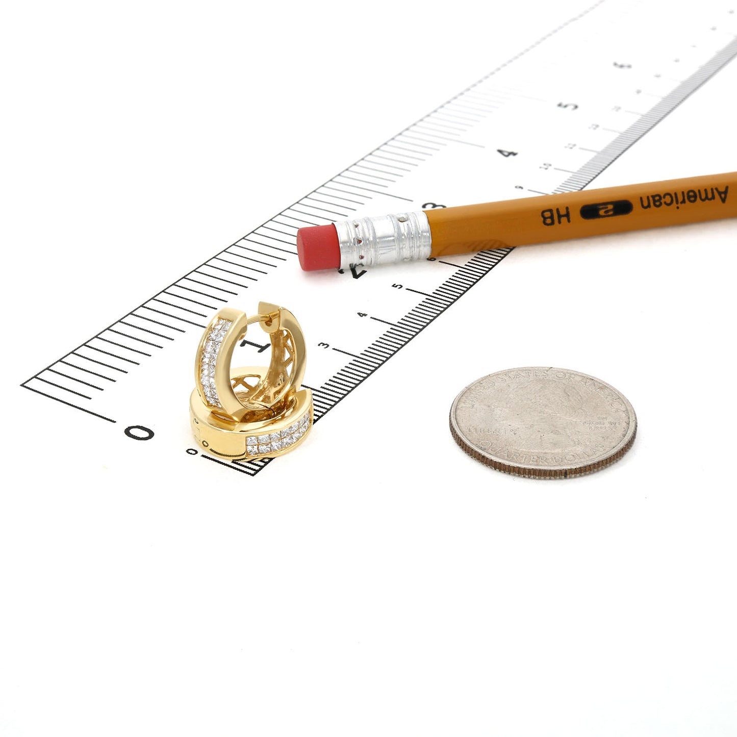 0.75CTW Lab-Grown Diamond 14K Yellow Gold 15mm Huggie Hoop Earrings