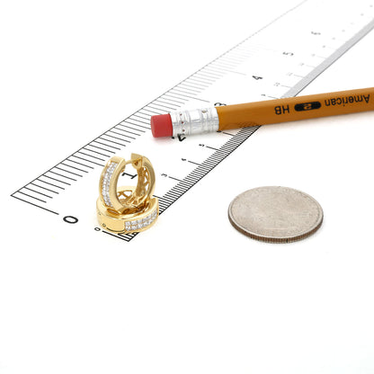 0.75CTW Lab-Grown Diamond 14K Yellow Gold 15mm Huggie Hoop Earrings