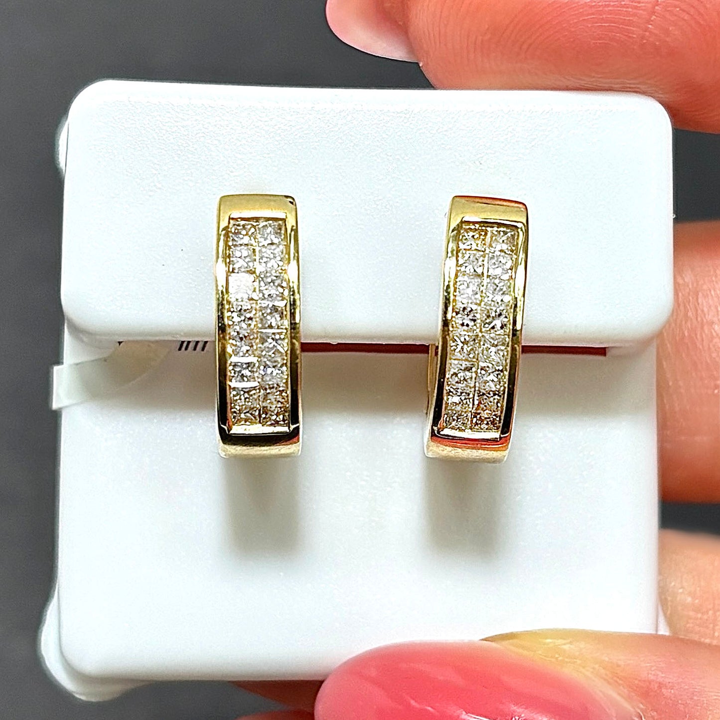 0.75CTW Lab-Grown Diamond 14K Yellow Gold 15mm Huggie Hoop Earrings