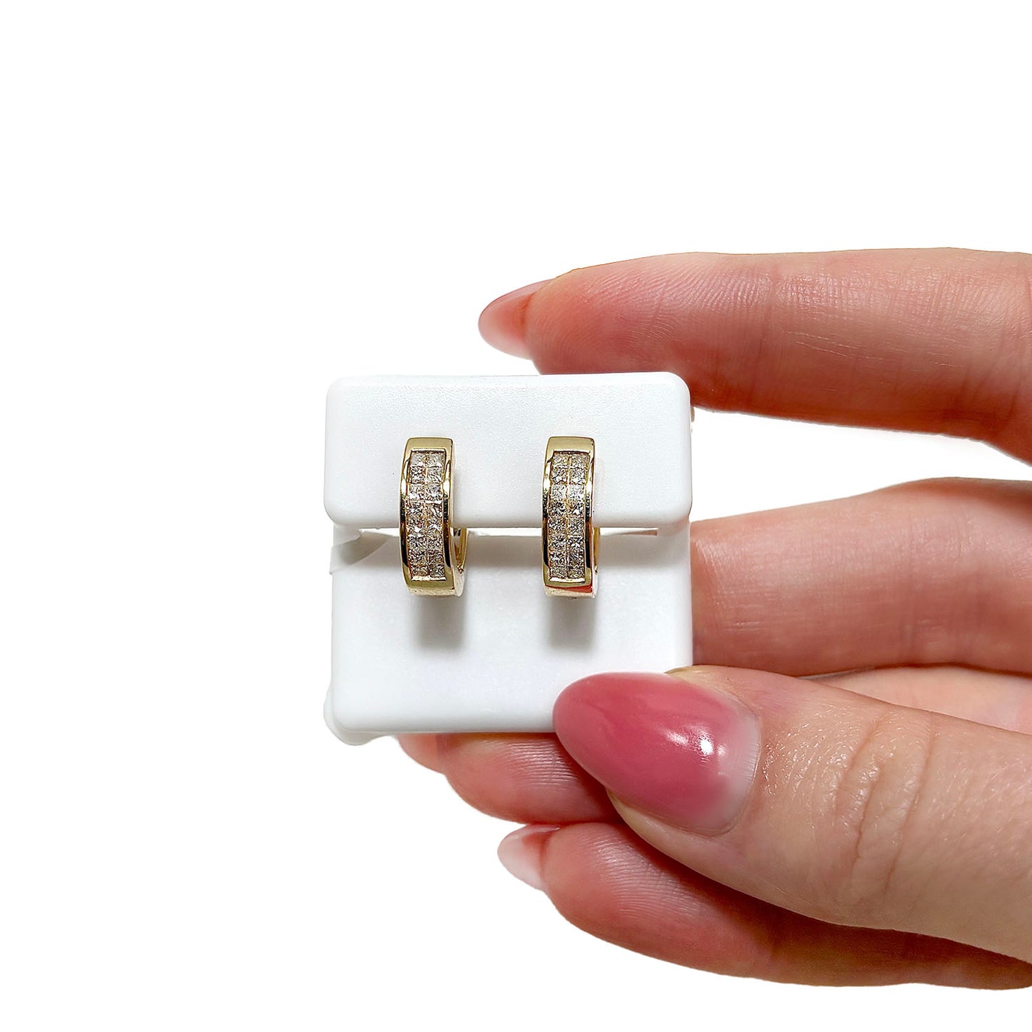 0.75CTW Lab-Grown Diamond 14K Yellow Gold 15mm Huggie Hoop Earrings