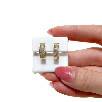 0.75CTW Lab-Grown Diamond 14K Yellow Gold 15mm Huggie Hoop Earrings