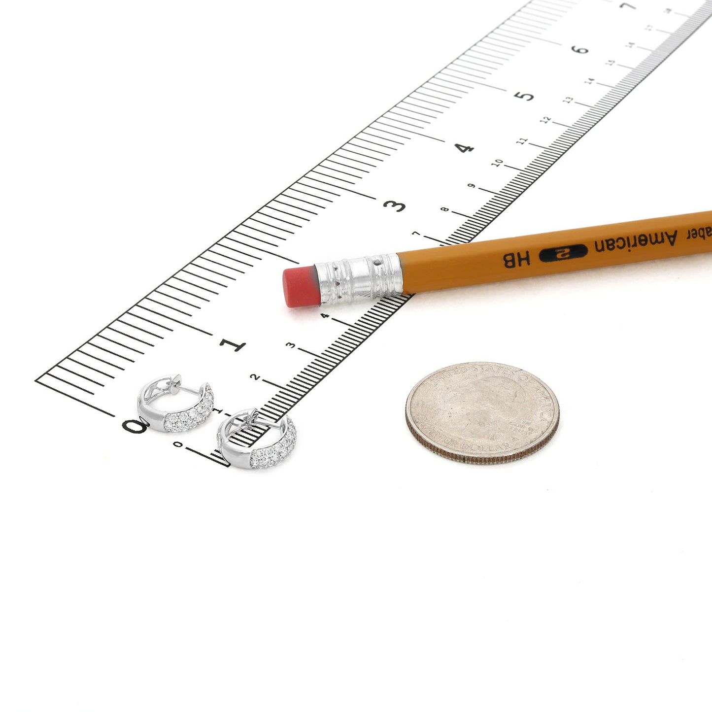 0.75CTW Lab-Grown Diamond 14K White Gold Huggie Hoop Earrings 11mm