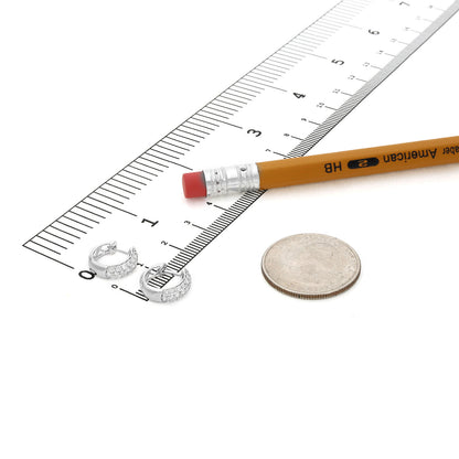 0.75CTW Lab-Grown Diamond 14K White Gold Huggie Hoop Earrings 11mm