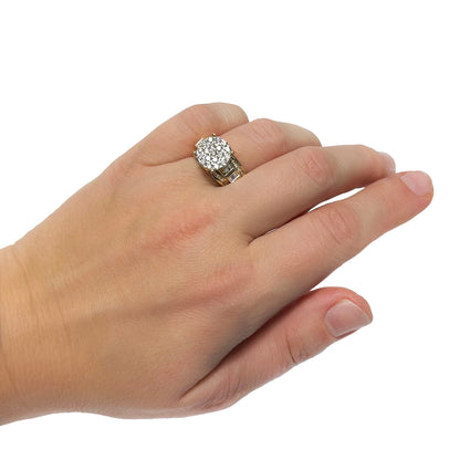 1.50CTW Natural Diamond 10K Yellow Gold Round Engagement Ring 11mm