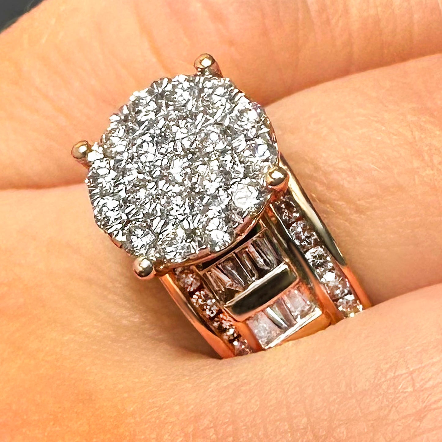 1.50CTW Natural Diamond 10K Rose Gold Round Engagement Ring