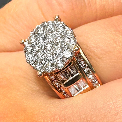 1.50CTW Natural Diamond 10K Rose Gold Round Engagement Ring