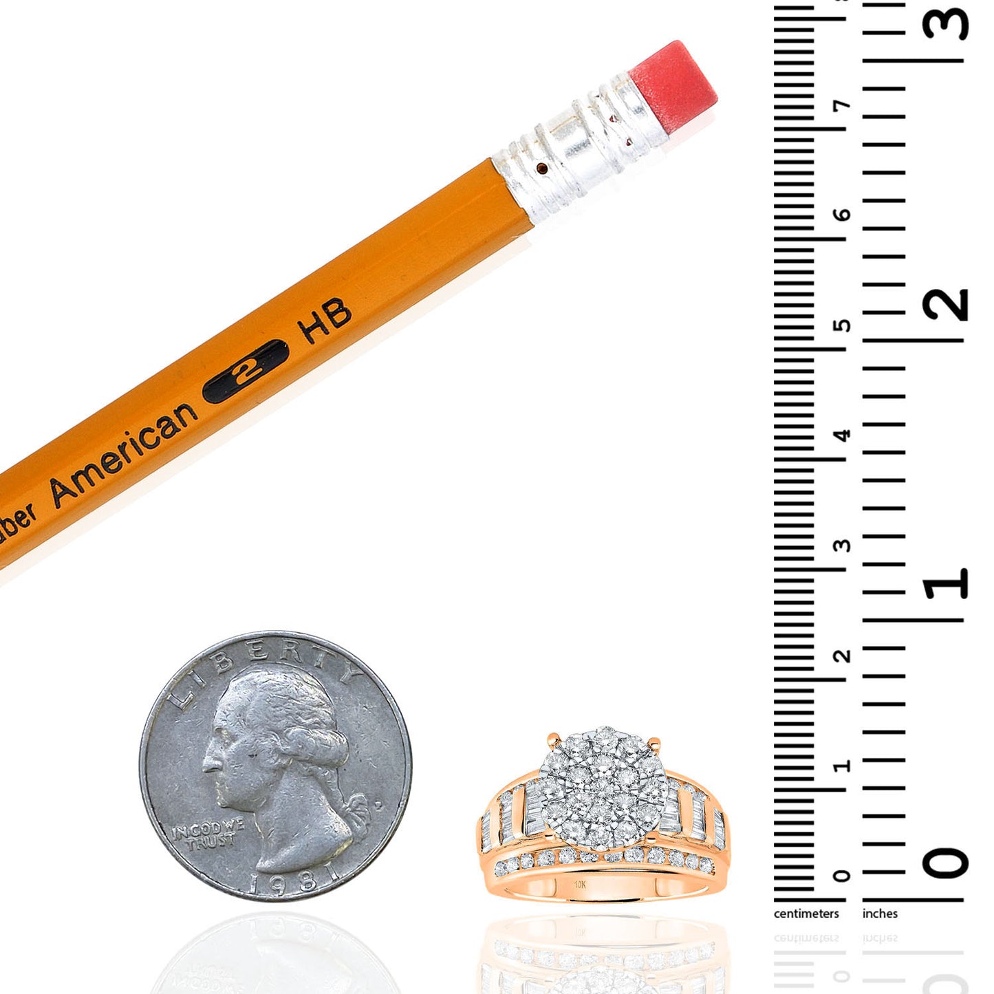 1.50CTW Natural Diamond 10K Rose Gold Round Engagement Ring