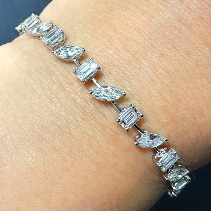 10.58TCW Lab-Grown Diamond 14k White Gold 6mm Tennis Bracelet 6.5"