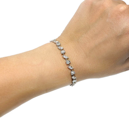 10.58TCW Lab-Grown Diamond 14k White Gold 6mm Tennis Bracelet 6.5"