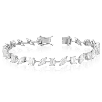 10.58TCW Lab-Grown Diamond 14k White Gold 6mm Tennis Bracelet 6.5"