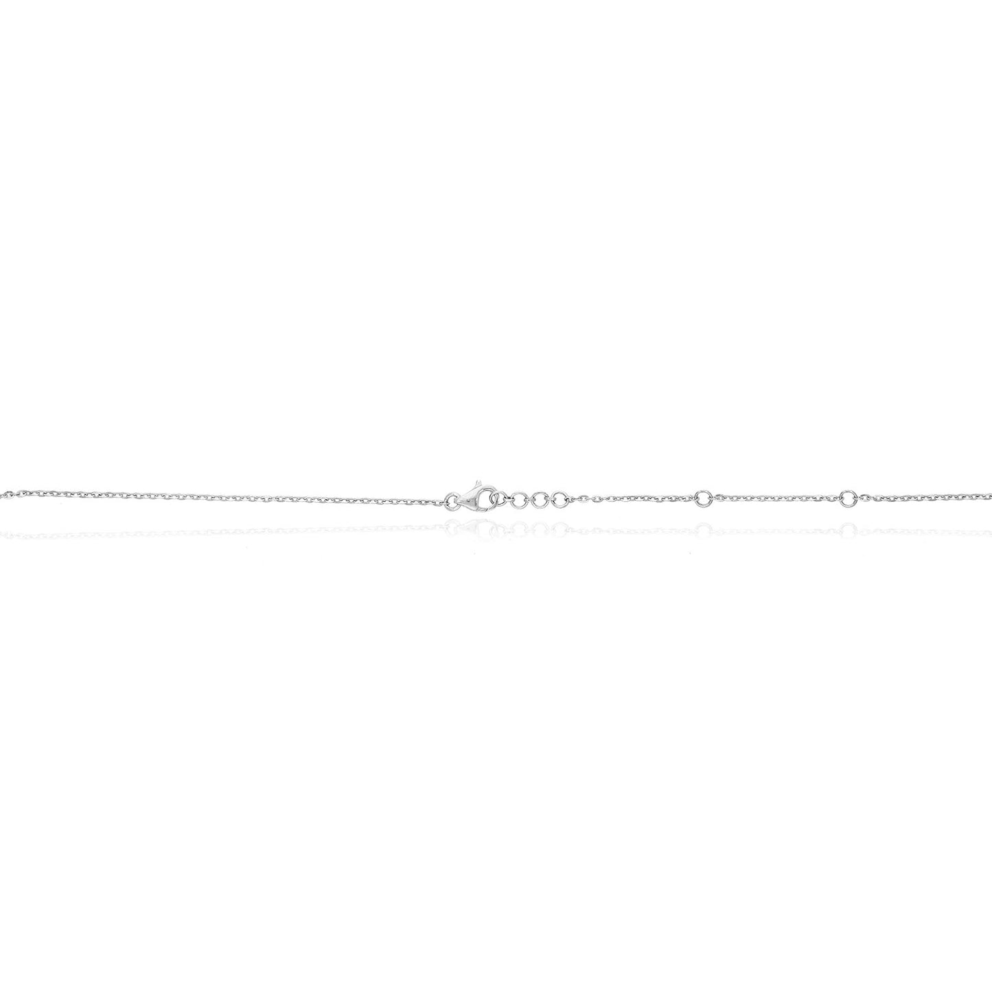 2.20TCW Lab-Grown Diamond 14k White Gold Circle Pendant with Cable Chain (Solid Link) 16"-18"