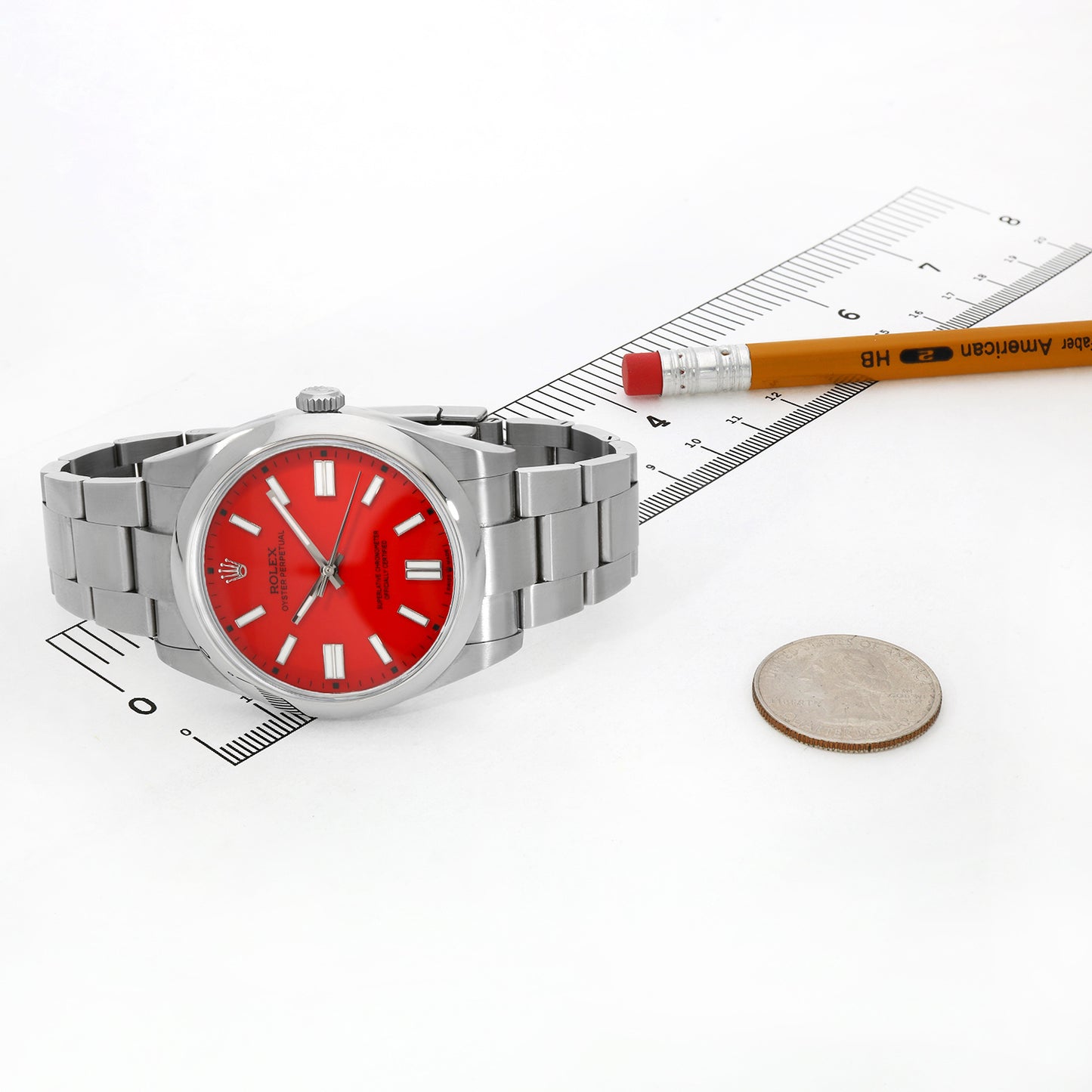 Rolex Oyster Perpetual 124300 41mm Automatic Red Dial Men's Watch