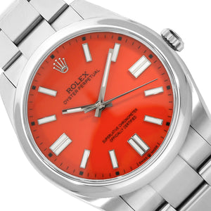 Rolex Oyster Perpetual 124300 41mm Automatic Red Dial Men's Watch