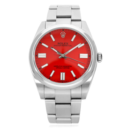 Rolex Oyster Perpetual 124300 41mm Automatic Red Dial Men's Watch