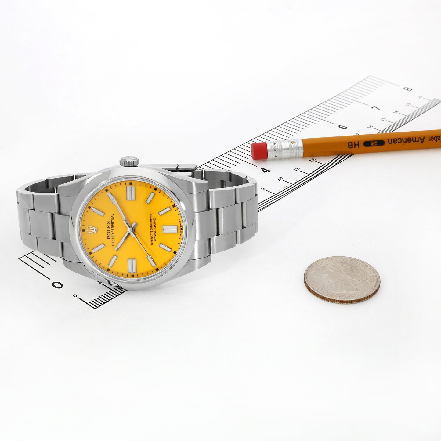 Rolex Oyster Perpetual 124300 41mm Automatic Yellow Dial Men's Watch