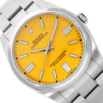 Rolex Oyster Perpetual 124300 41mm Automatic Yellow Dial Men's Watch