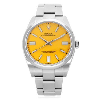 Rolex Oyster Perpetual 124300 41mm Automatic Yellow Dial Men's Watch
