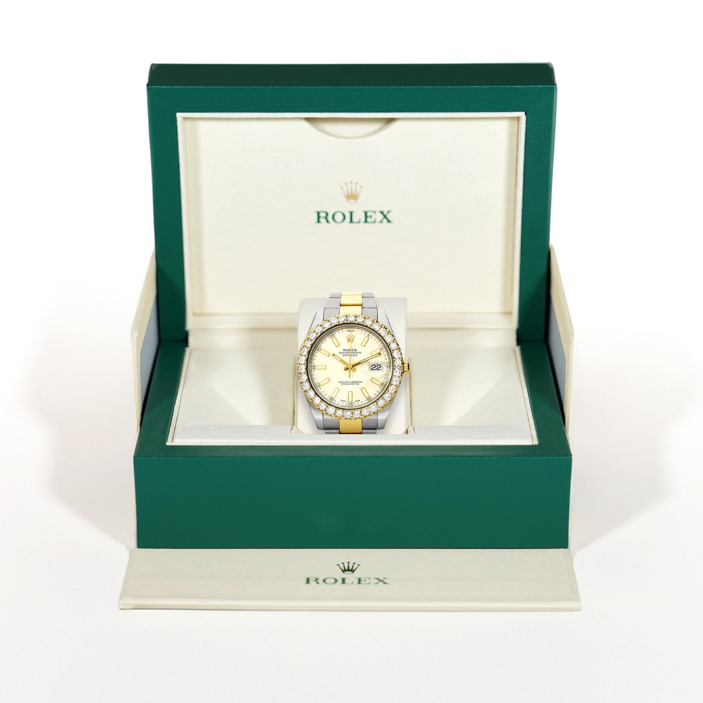 Rolex Datejust 116333 41mm 5.10TCW Diamond 18K Gold Bezel Stainless Steel Oyster Band Men's Watch
